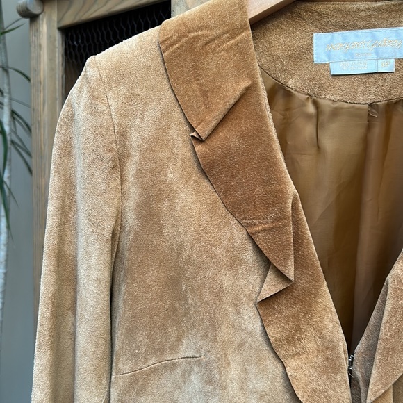 Vintage Margaret Godfrey Ruffled Leather Long Jacket - Picture 3 of 12